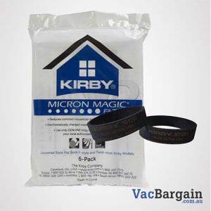 Two Genuine Kirby Belts + 6 Genuine Kirby Micron Bags 6 PK For All Kirby Models